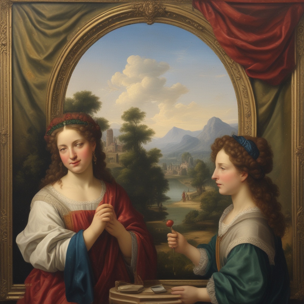 Restoration process of an antique painting